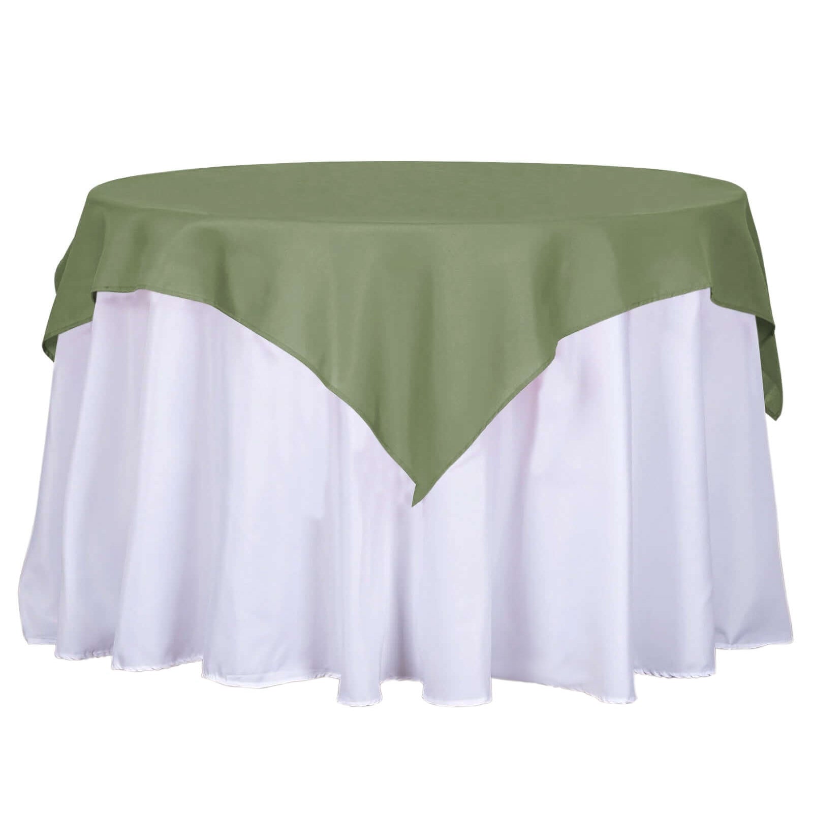 Polyester 54"x54" Table Overlay Square Tablecloth Dusty Sage Green - Wrinkle-Resistant & Durable Table Cover Pro Linens