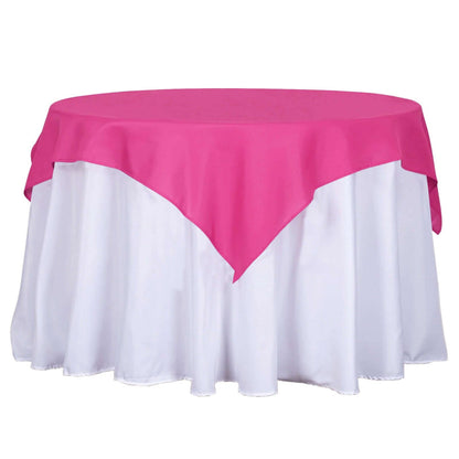 Polyester 54"x54" Table Overlay Square Tablecloth Fuchsia - Wrinkle-Resistant & Durable Table Cover Pro Linens