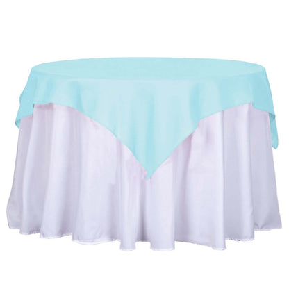 Polyester 54"x54" Table Overlay Square Tablecloth Light Blue - Wrinkle-Resistant & Durable Table Cover Pro Linens