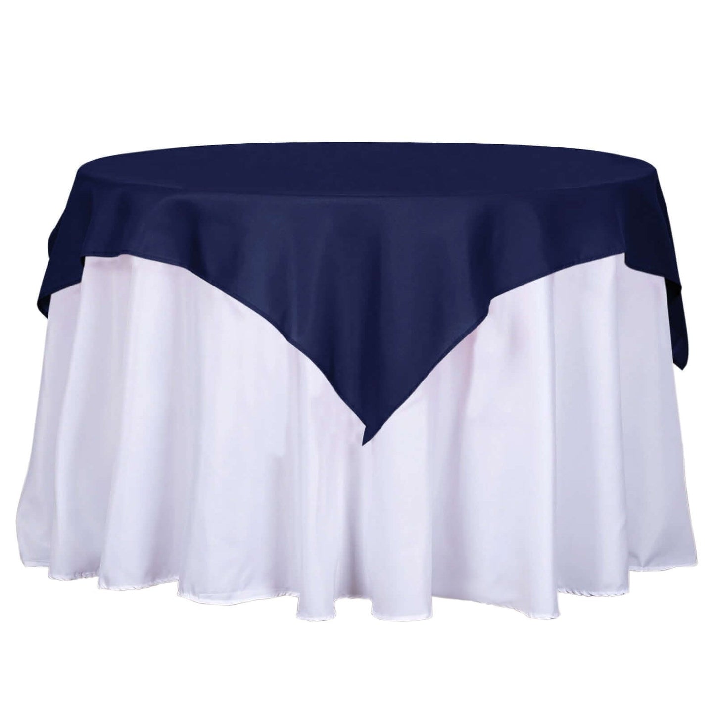 Polyester 54"x54" Table Overlay Square Tablecloth Navy Blue - Wrinkle-Resistant & Durable Table Cover Pro Linens