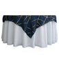 Polyester 54"x54" Table Overlay Square Tablecloth Navy with Gold Foil Geometric Pattern - Wrinkle-Resistant & Durable Table Topper Pro Linens