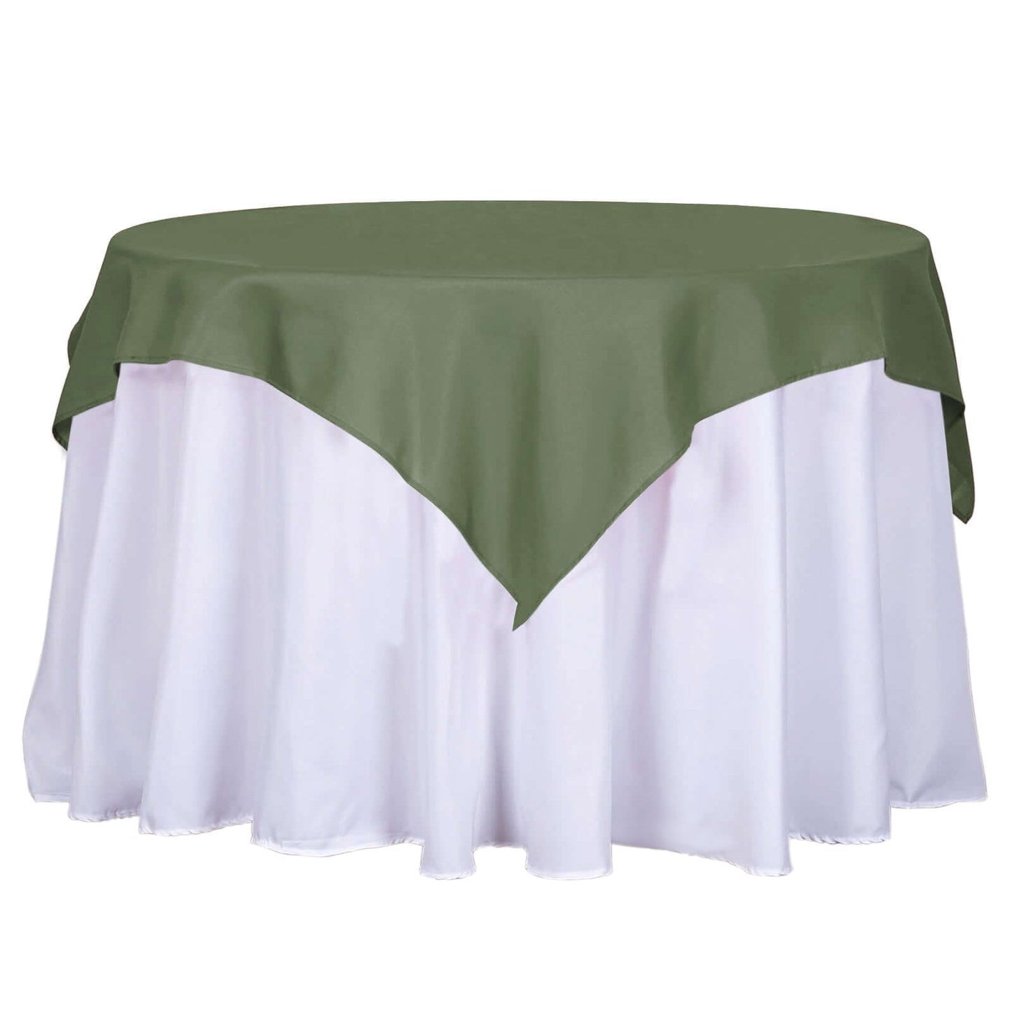 Polyester 54"x54" Table Overlay Square Tablecloth Olive Green - Wrinkle-Resistant & Durable Table Cover Pro Linens