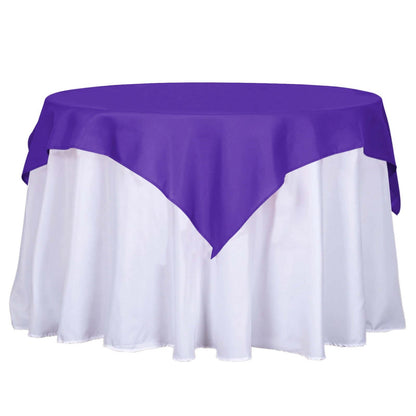 Polyester 54"x54" Table Overlay Square Tablecloth Purple - Wrinkle-Resistant & Durable Table Cover Pro Linens