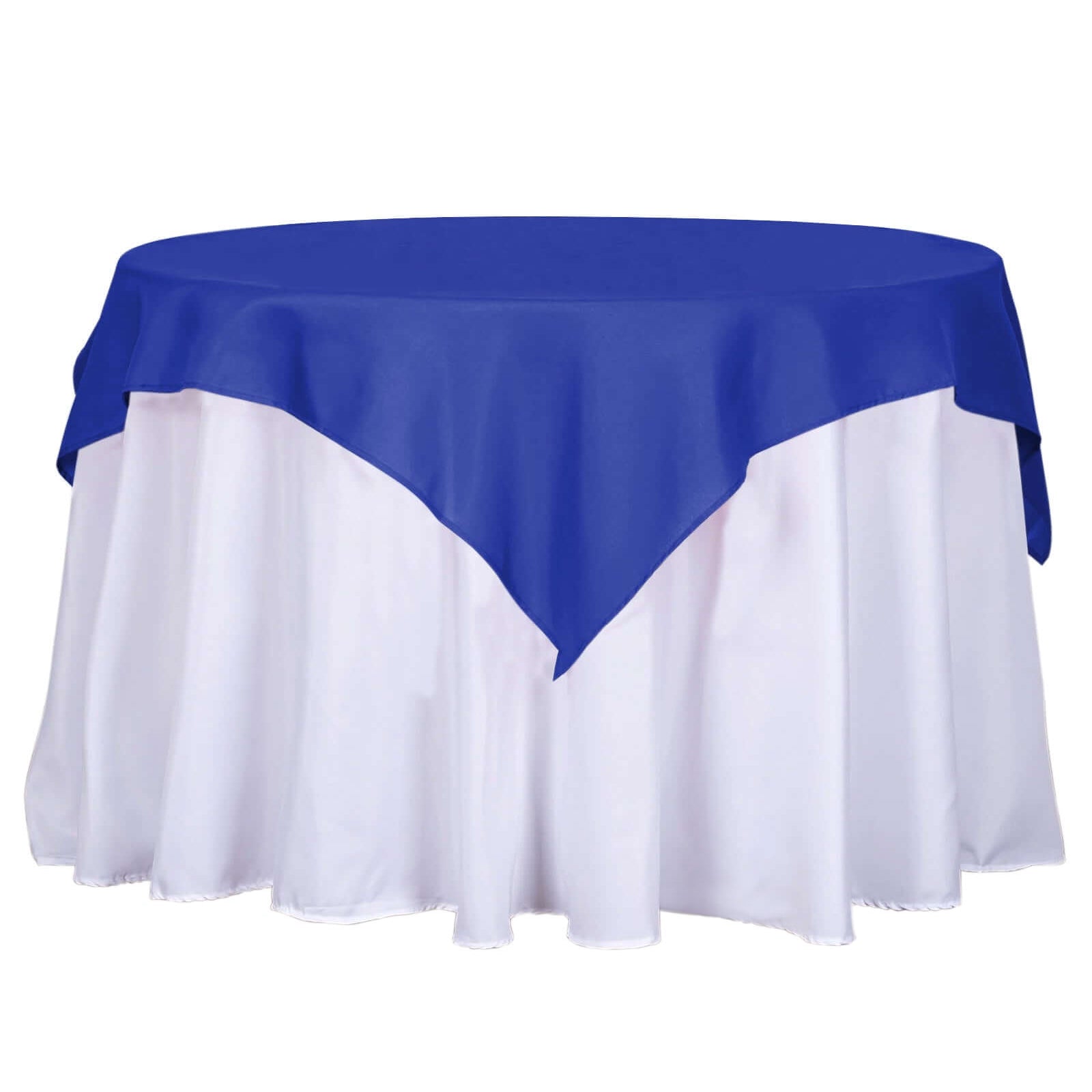 Polyester 54"x54" Table Overlay Square Tablecloth Royal Blue - Wrinkle-Resistant & Durable Table Cover Pro Linens