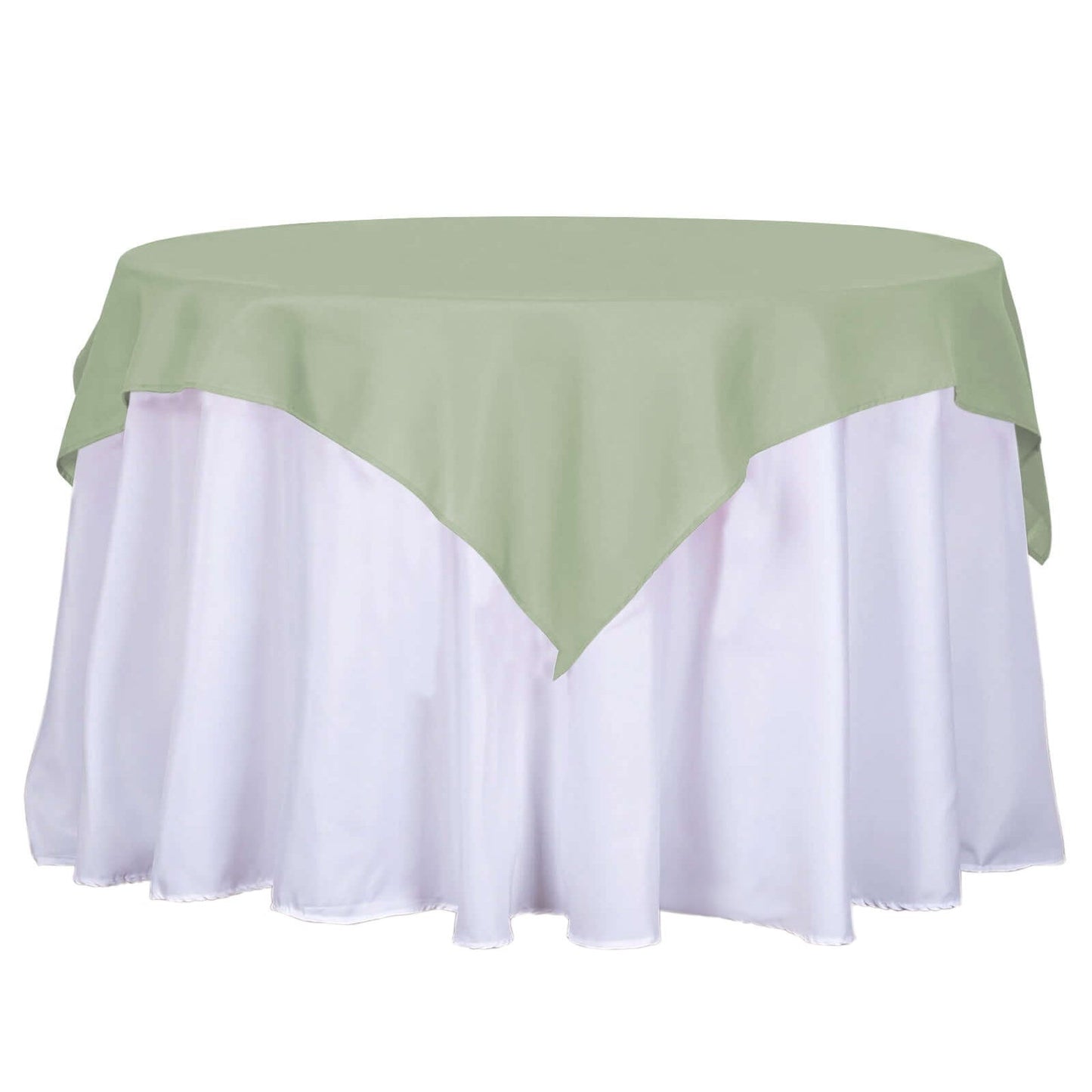 Polyester 54"x54" Table Overlay Square Tablecloth Sage Green - Wrinkle-Resistant & Durable Table Cover Pro Linens