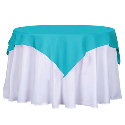 Polyester 54"x54" Table Overlay Square Tablecloth Turquoise - Wrinkle-Resistant & Durable Table Cover Pro Linens