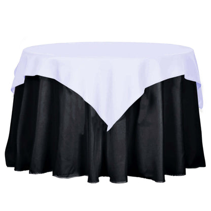 Polyester 54"x54" Table Overlay Square Tablecloth White - Wrinkle-Resistant & Durable Table Cover for Events Pro Linens