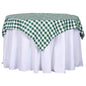 Polyester 54"x54" Table Overlay Square Tablecloth White/Green - Checkered Buffalo Plaid Design for Casual Table Settings Pro Linens