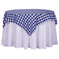 Polyester 54"x54" Table Overlay Square Tablecloth White/Navy Blue - Checkered Buffalo Plaid Design for Casual Table Settings Pro Linens