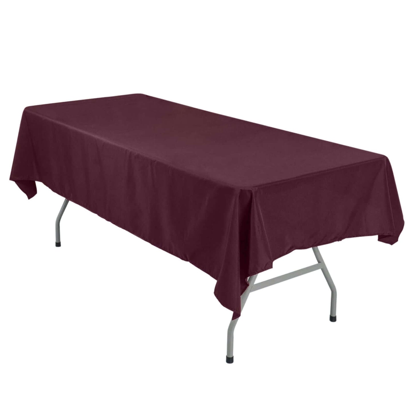 Polyester 54"x96" Rectangle Tablecloth Burgundy - Wrinkle-Resistant & Easy-to-Care Table Cover Pro Linens