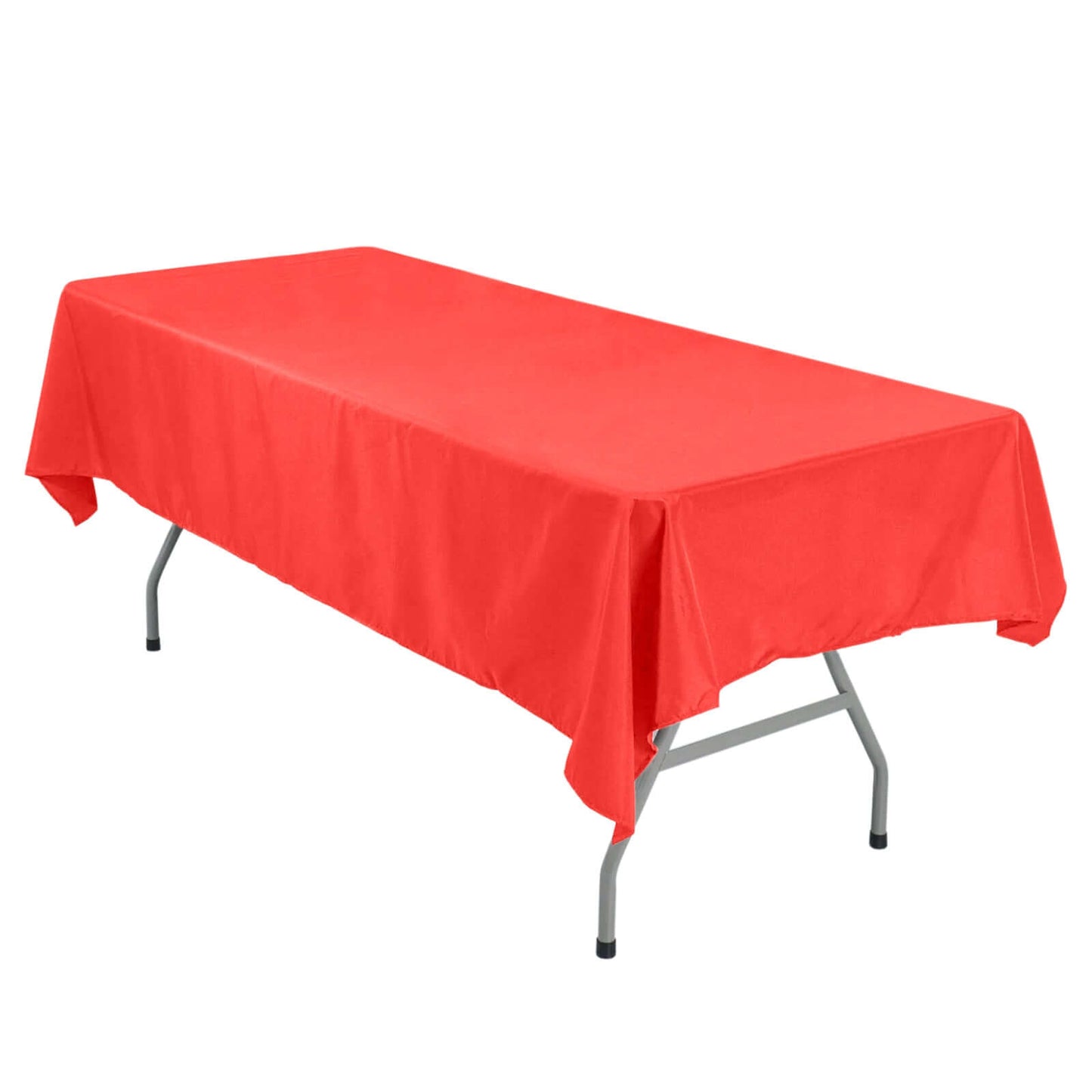 Polyester 54"x96" Rectangle Tablecloth Red - Wrinkle-Resistant & Easy-to-Care Table Cover Pro Linens