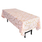 Polyester 60"x102" Rectangle Tablecloth Blush with Gold Foil Geometric Pattern - Wrinkle-Resistant & Durable Table Cover Pro Linens