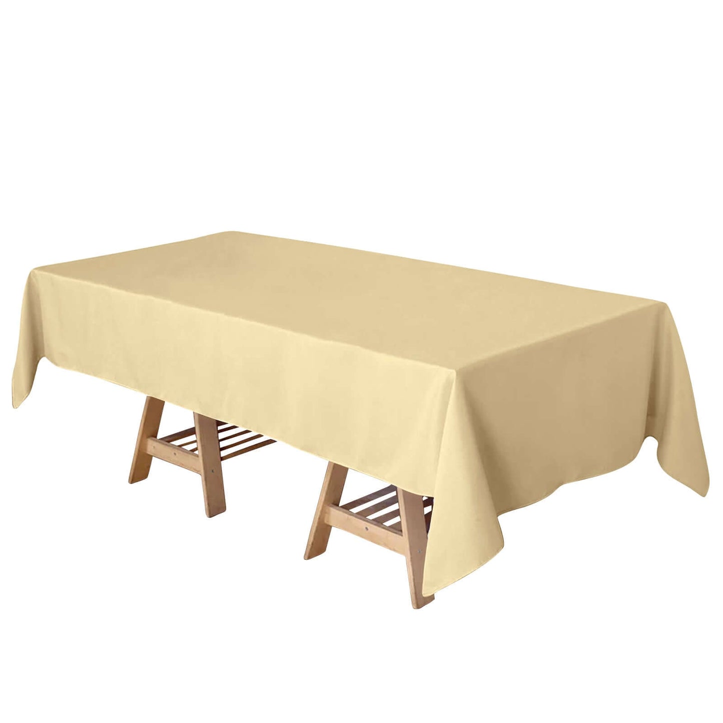 Polyester 60"x102" Rectangle Tablecloth Champagne - Durable and Stylish Table Cover Pro Linens