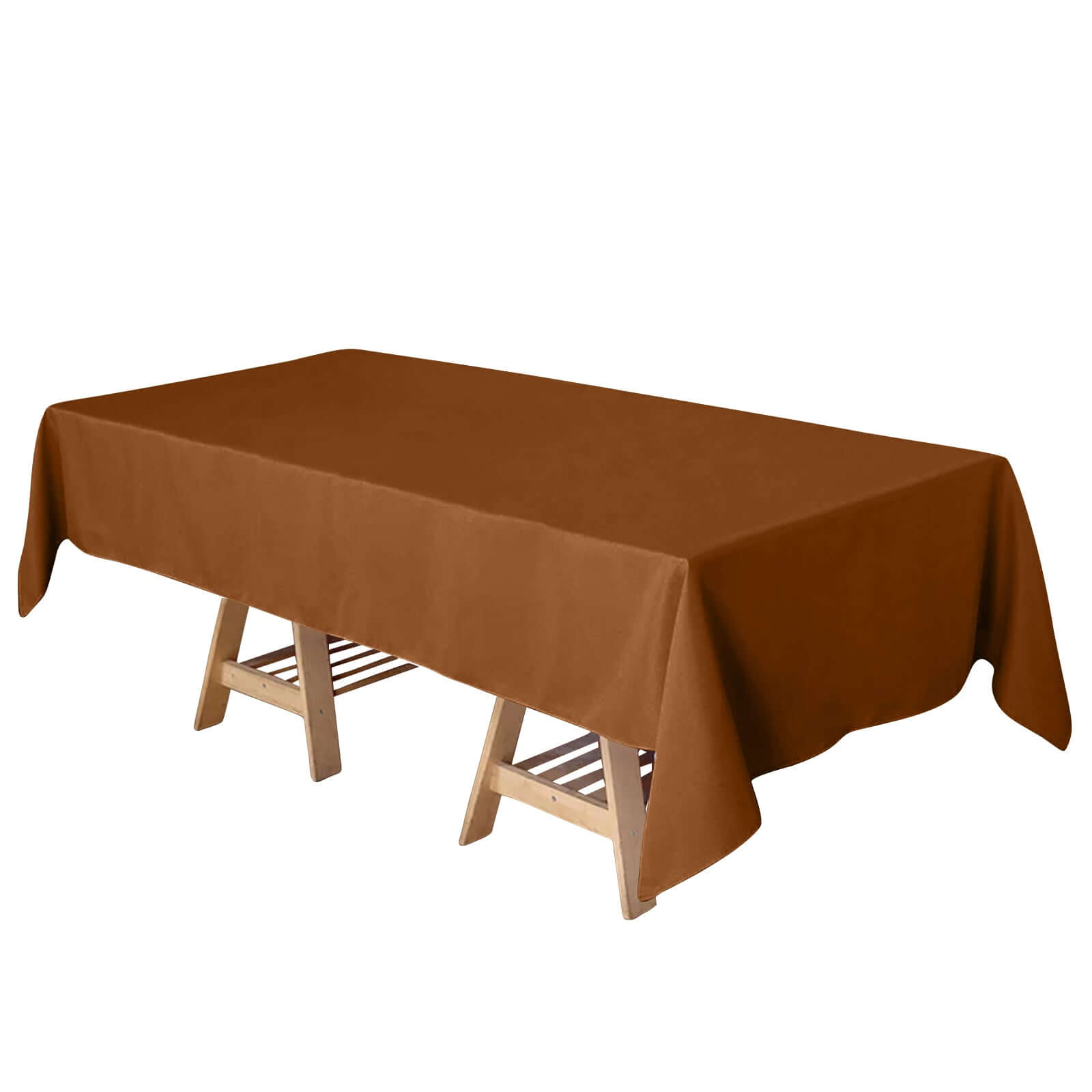 Polyester 60"x102" Rectangle Tablecloth Cinnamon Brown - Durable and Stylish Table Cover Pro Linens