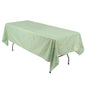 Polyester 60"x102" Rectangle Tablecloth Sage Green with Gold Foil Geometric Pattern - Wrinkle-Resistant & Durable Table Cover Pro Linens