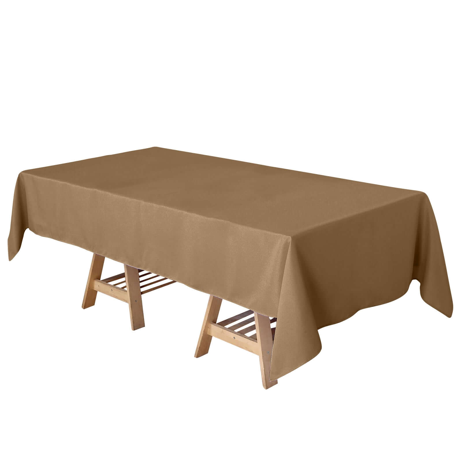 Polyester 60"x102" Rectangle Tablecloth Taupe - Durable and Stylish Table Cover Pro Linens