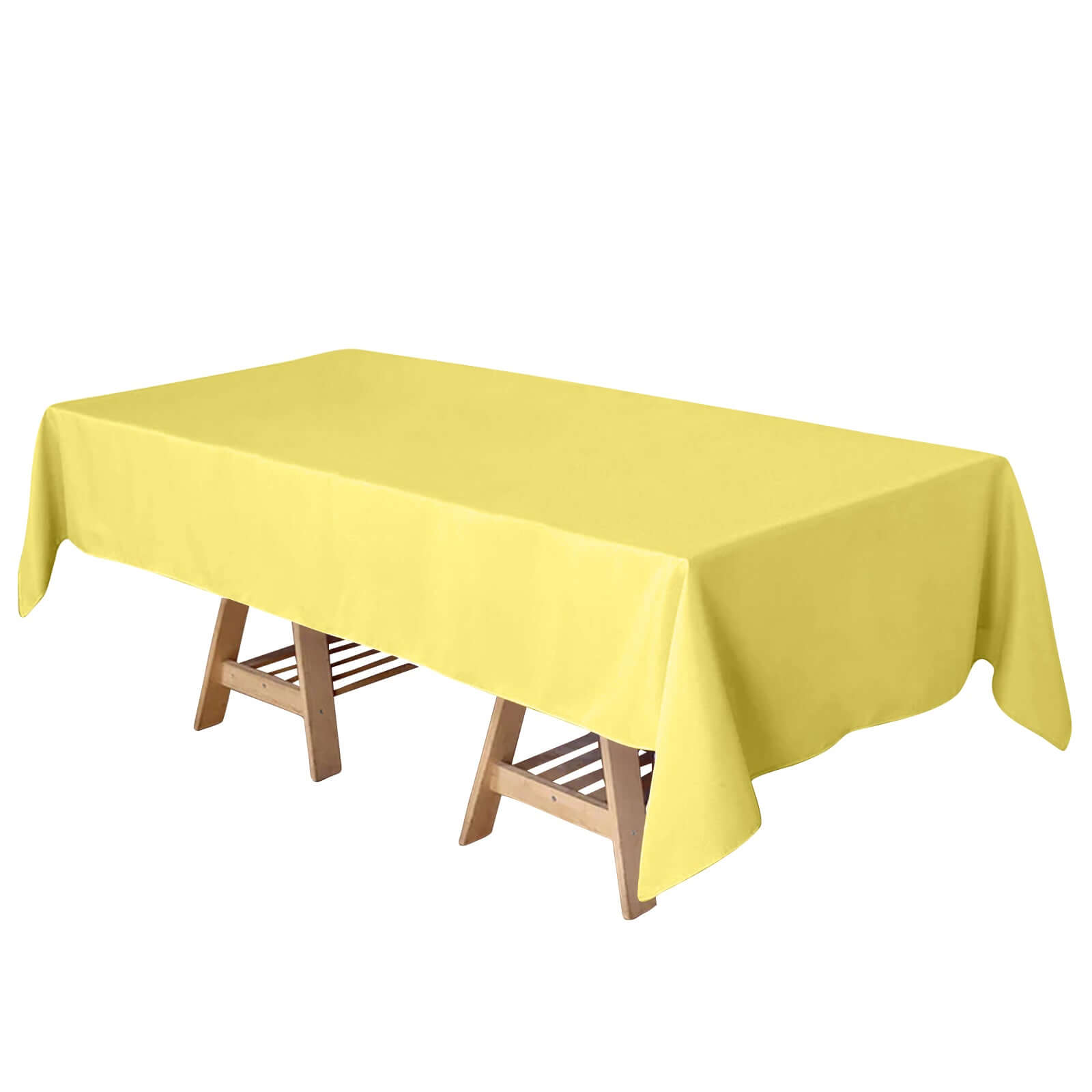 Polyester 60"x102" Rectangle Tablecloth Yellow - Durable and Stylish Table Cover Pro Linens