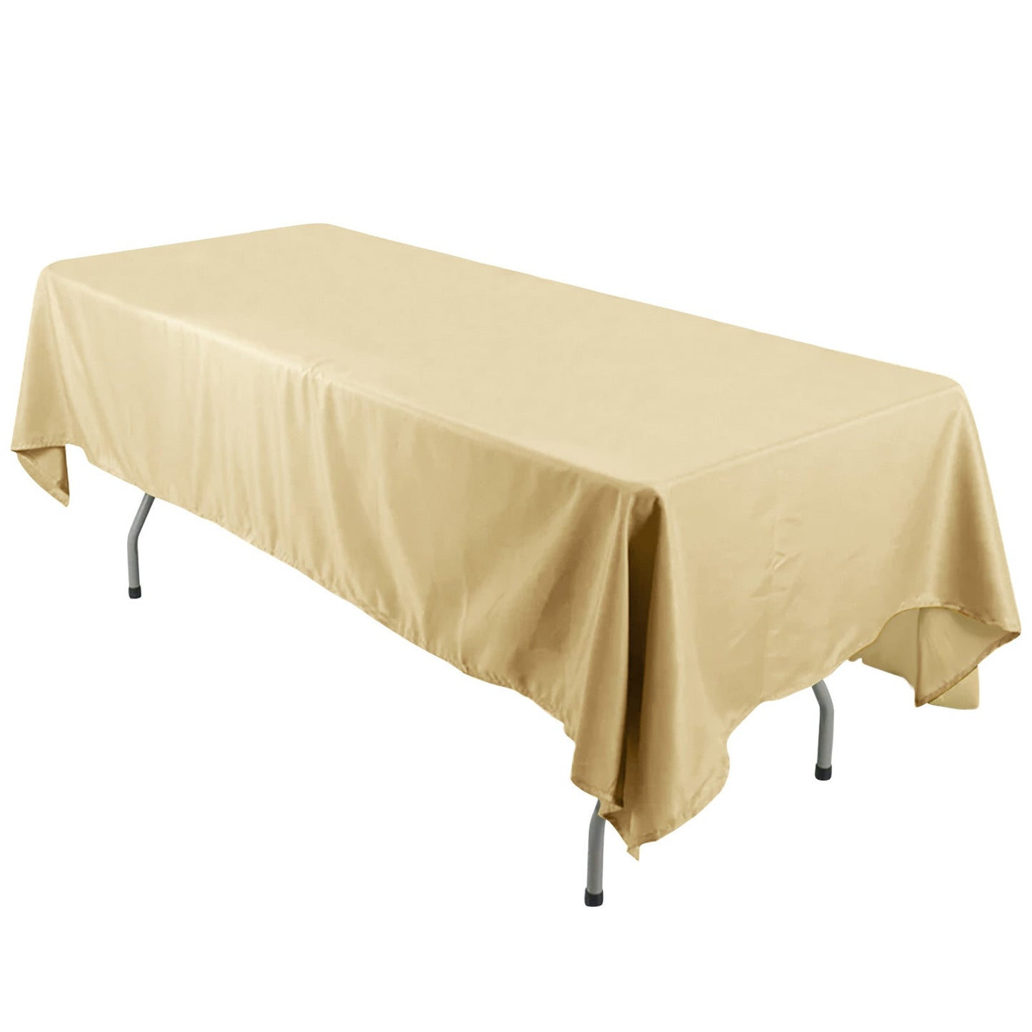 Polyester 60"x126" Rectangle Tablecloth Champagne - Wrinkle-Resistant Table Cover Pro Linens