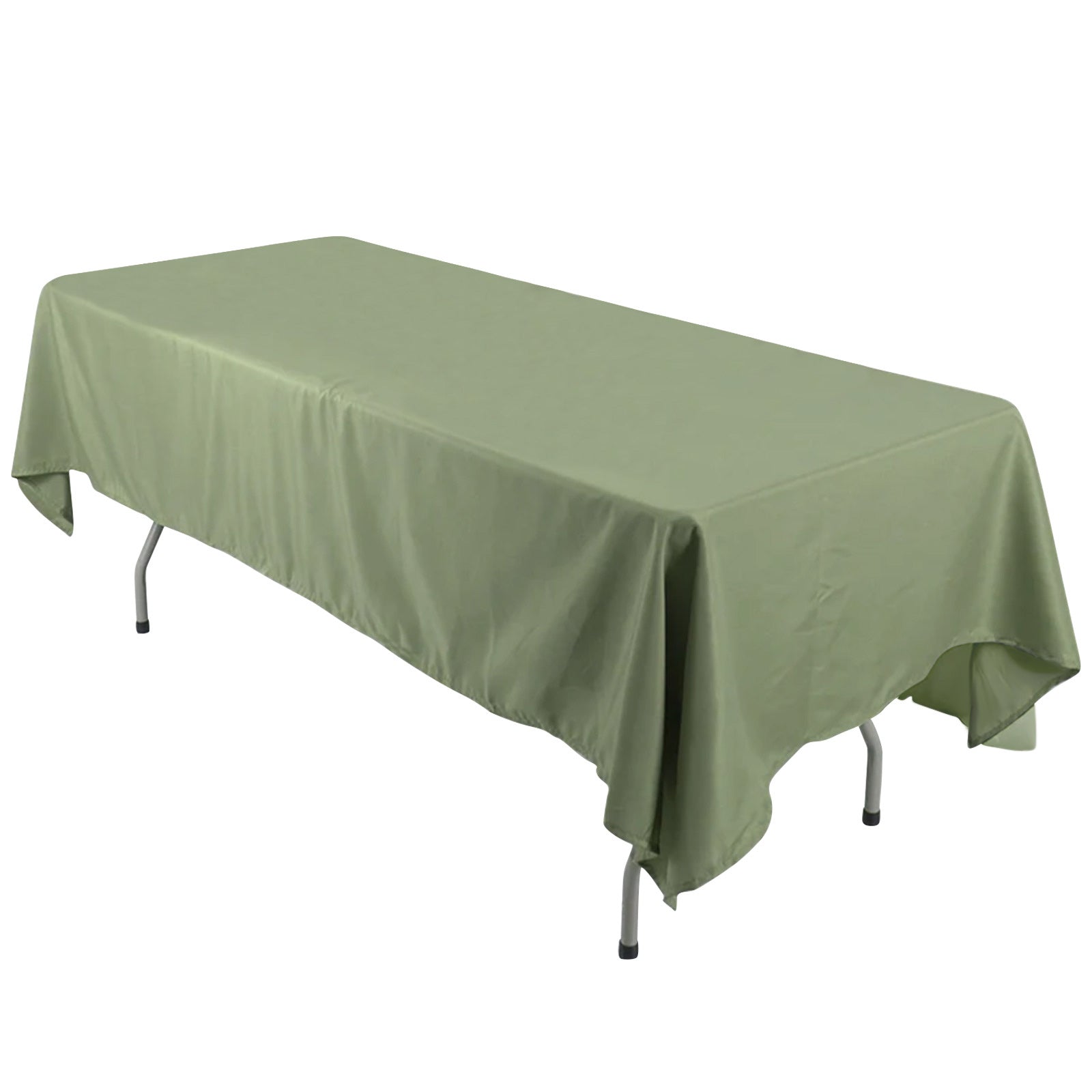 Polyester 60"x126" Rectangle Tablecloth Dusty Sage Green - Wrinkle-Resistant Table Cover Pro Linens