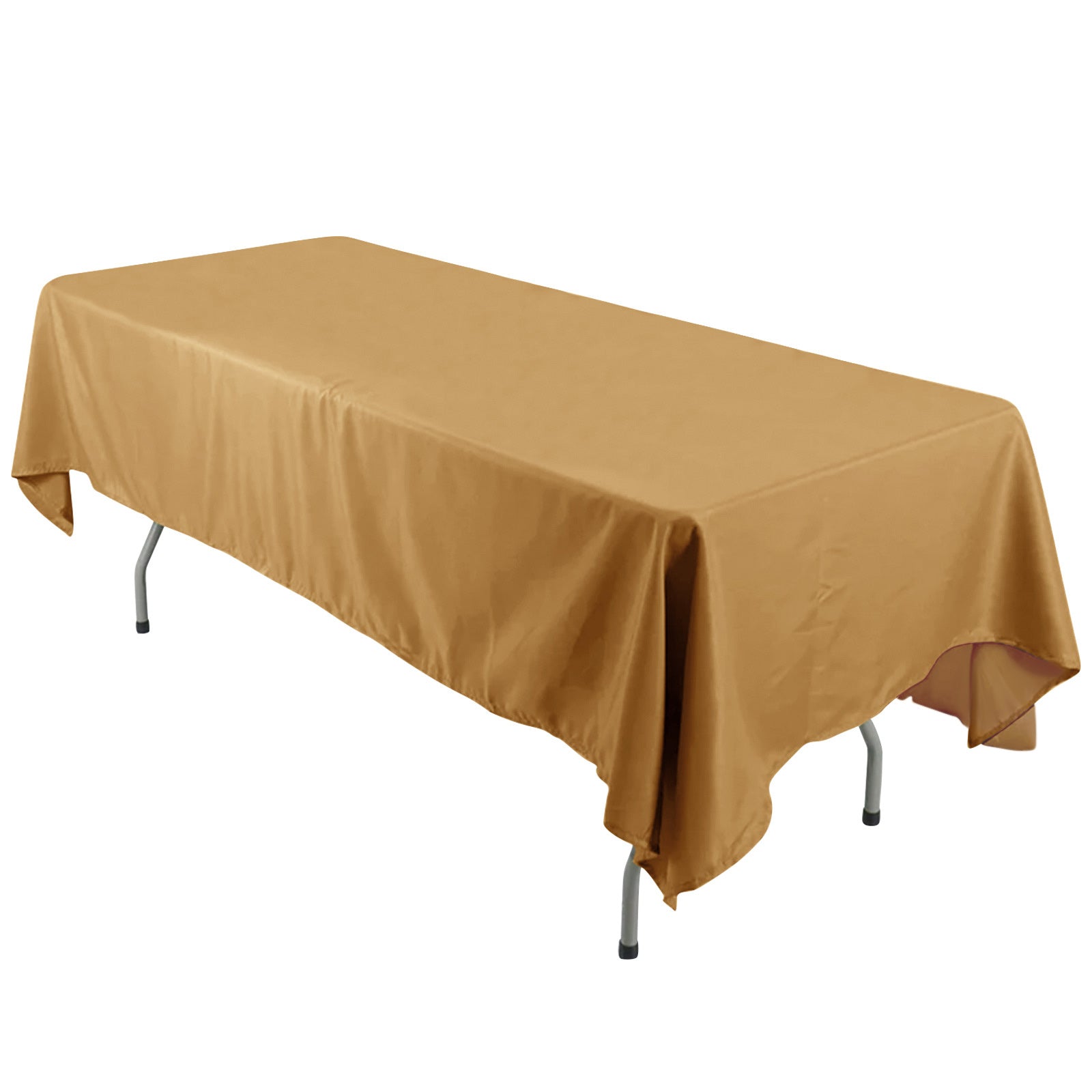 Polyester 60"x126" Rectangle Tablecloth Gold - Wrinkle - Resistant Table Cover for Weddings & Parties - Pro Linens