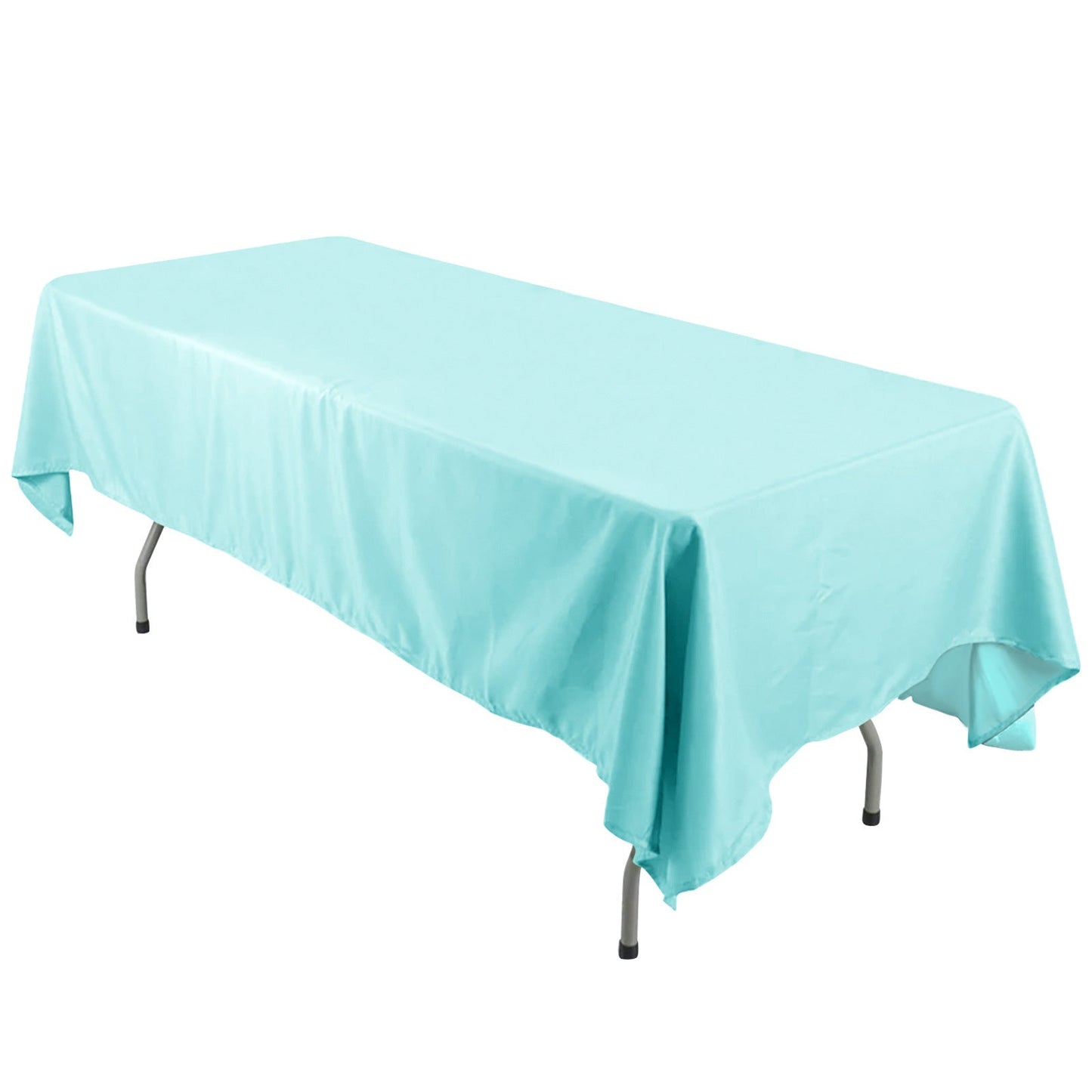 Polyester 60"x126" Rectangle Tablecloth Light Blue - Wrinkle - Resistant Table Cover - Pro Linens