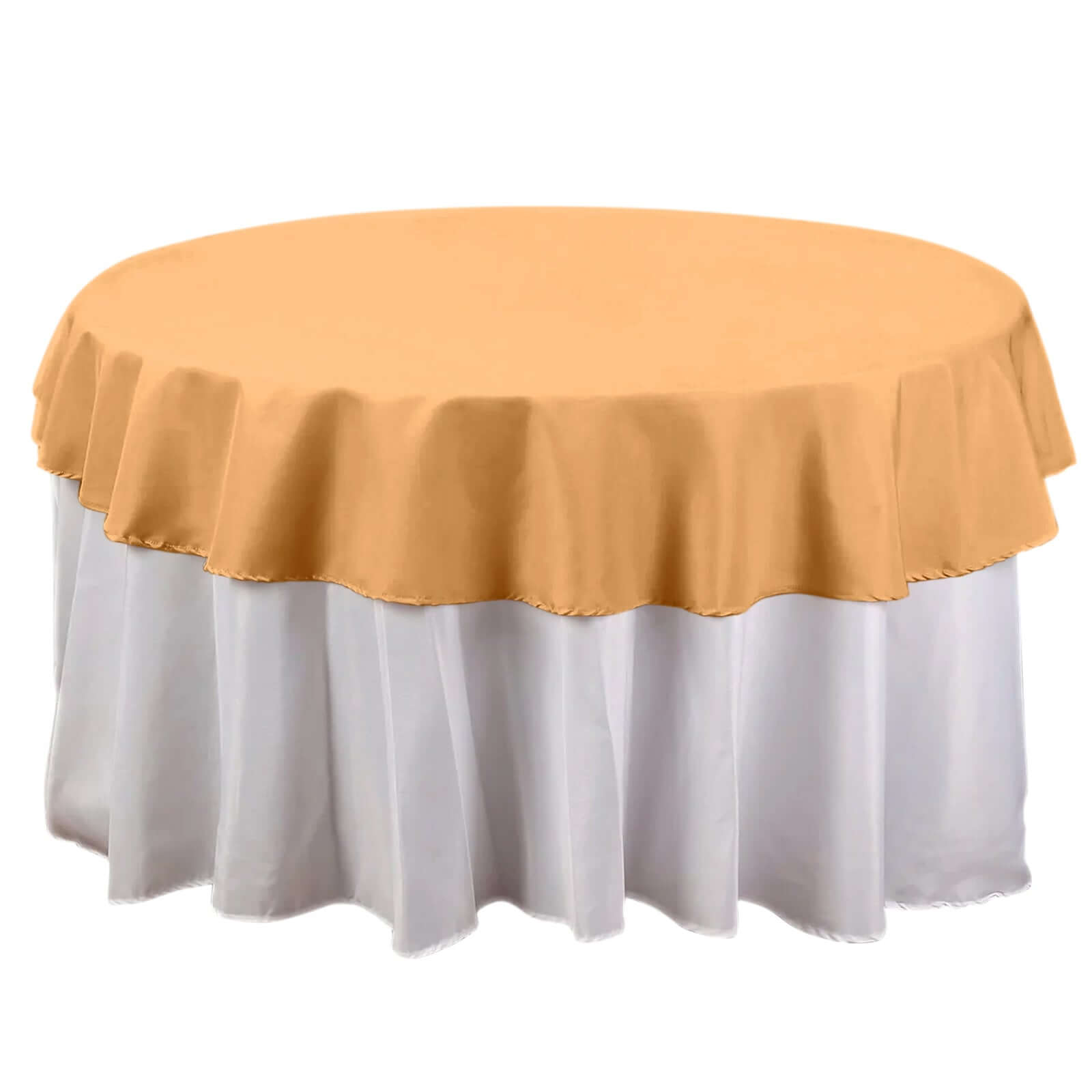 Polyester 70" Round Tablecloth Gold - Durable & Wrinkle-Resistant Table Cover for Everyday Use Pro Linens