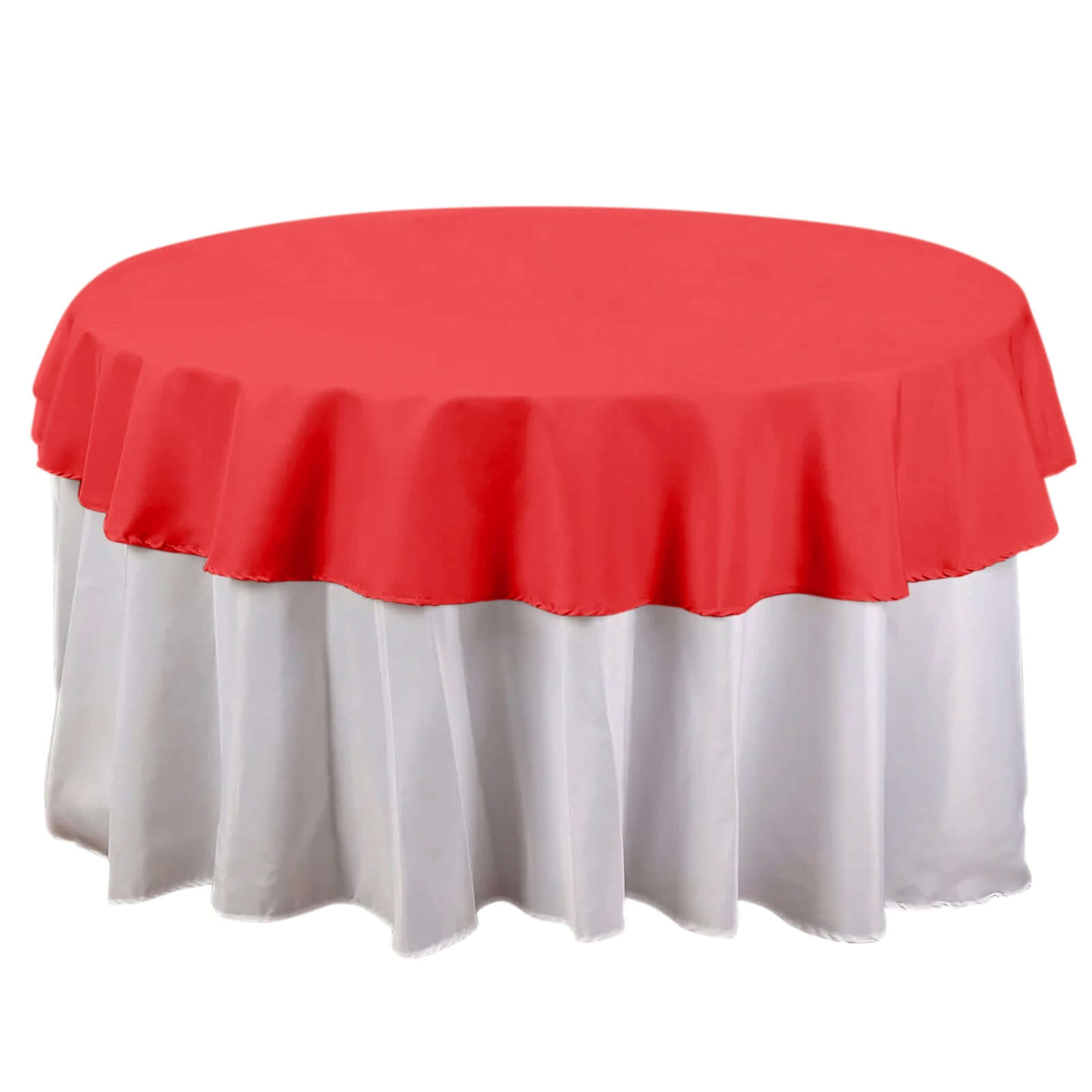 Polyester 70" Round Tablecloth Red - Durable & Wrinkle-Resistant Table Cover Pro Linens