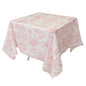 Polyester 70"x70" Square Tablecloth White - Pink French Toile Pattern for Elegant Occasions - Pro Linens