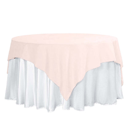 Polyester 70"x70" Table Overlay Square Tablecloth Blush - Wrinkle-Resistant & Durable Table Cover Pro Linens