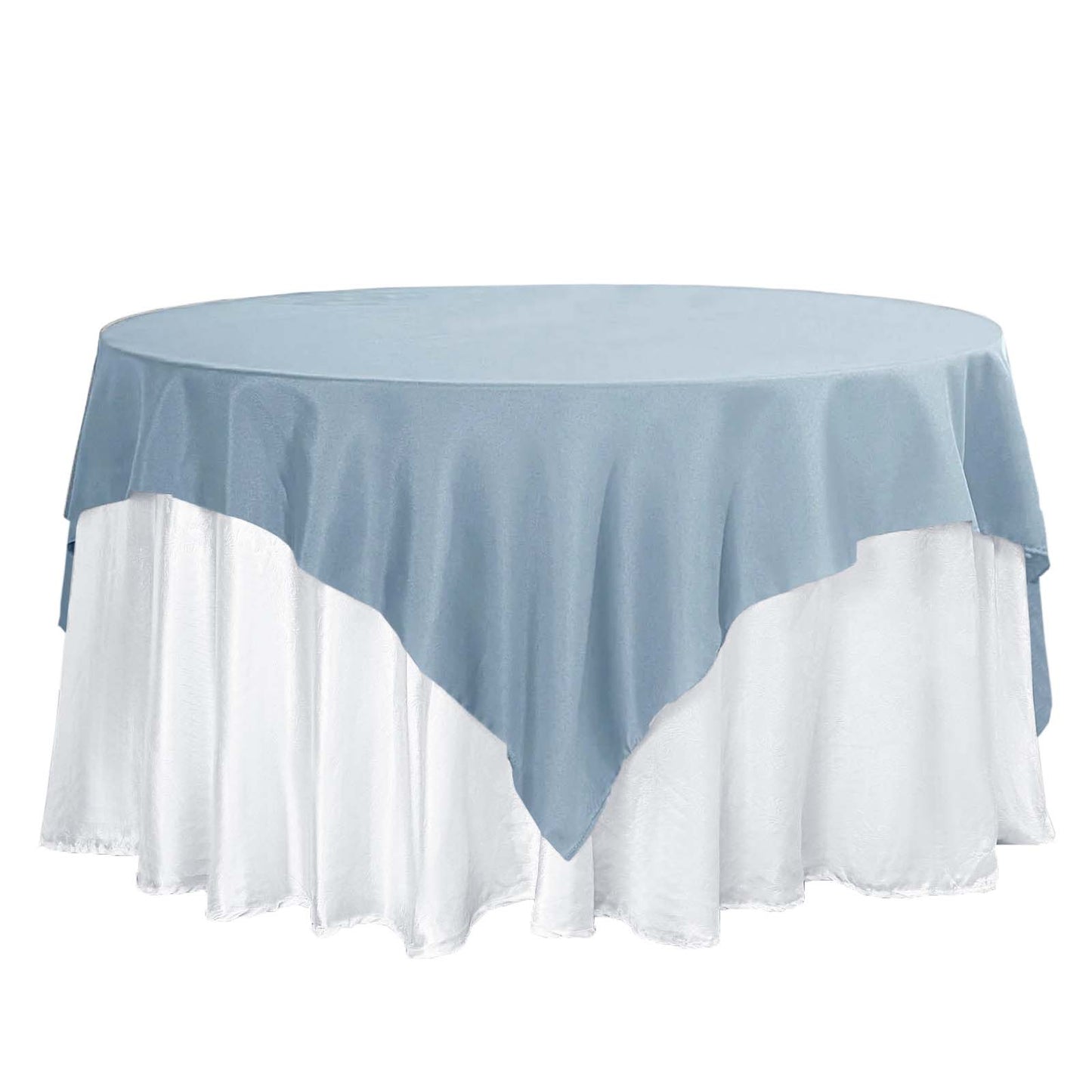 Polyester 70"x70" Table Overlay Square Tablecloth Dusty Blue - Wrinkle-Resistant & Durable Table Cover Pro Linens