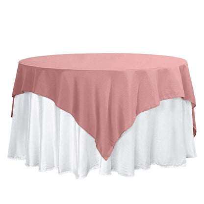 Polyester 70"x70" Table Overlay Square Tablecloth Dusty Rose - Wrinkle-Resistant & Durable Table Cover Pro Linens