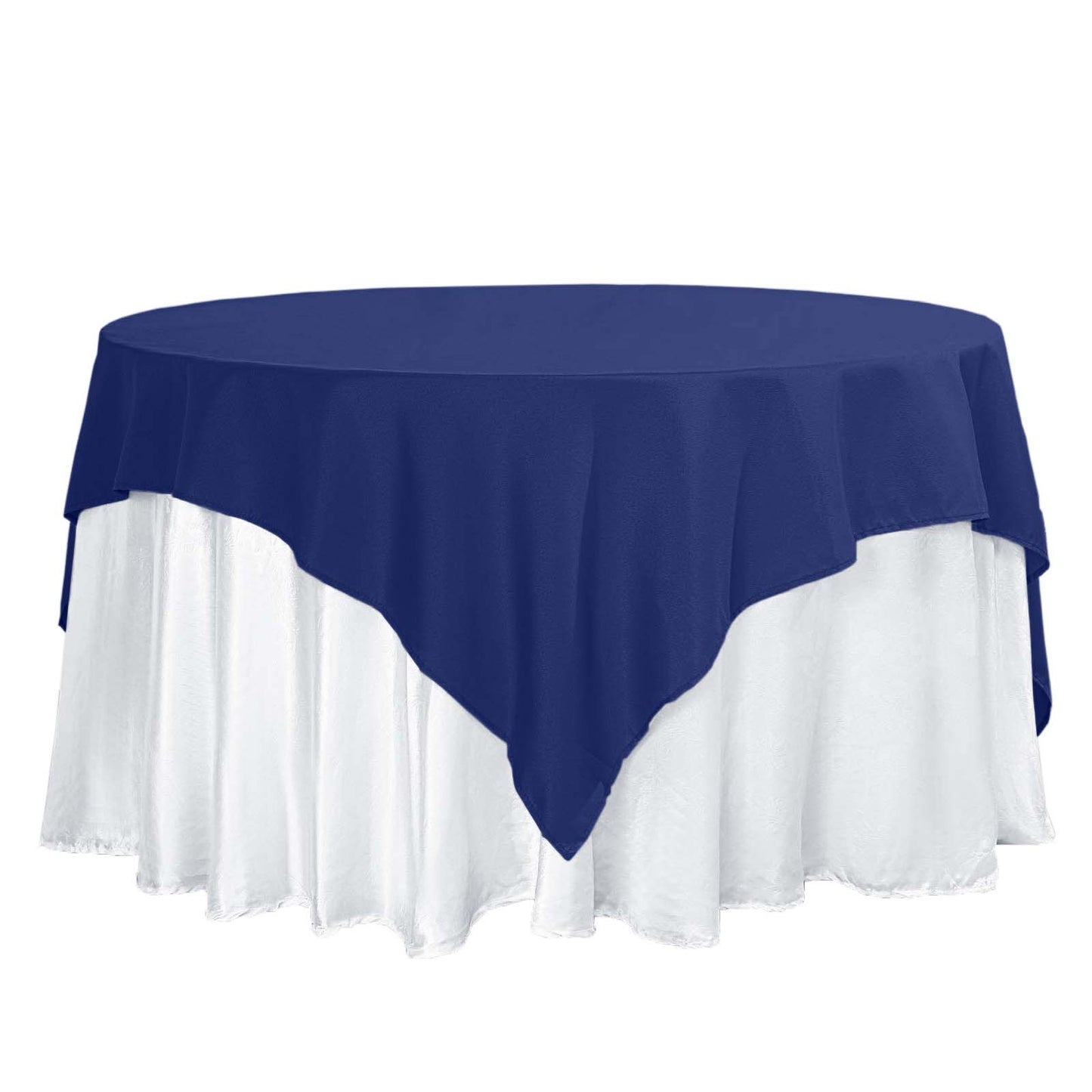 Polyester 70"x70" Table Overlay Square Tablecloth Navy Blue - Wrinkle-Resistant & Durable Table Cover Pro Linens