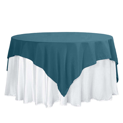 Polyester 70"x70" Table Overlay Square Tablecloth Peacock Teal - Wrinkle-Resistant & Durable Table Cover Pro Linens