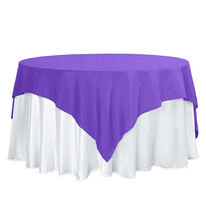 Polyester 70"x70" Table Overlay Square Tablecloth Purple - Wrinkle-Resistant & Durable Table Cover Pro Linens