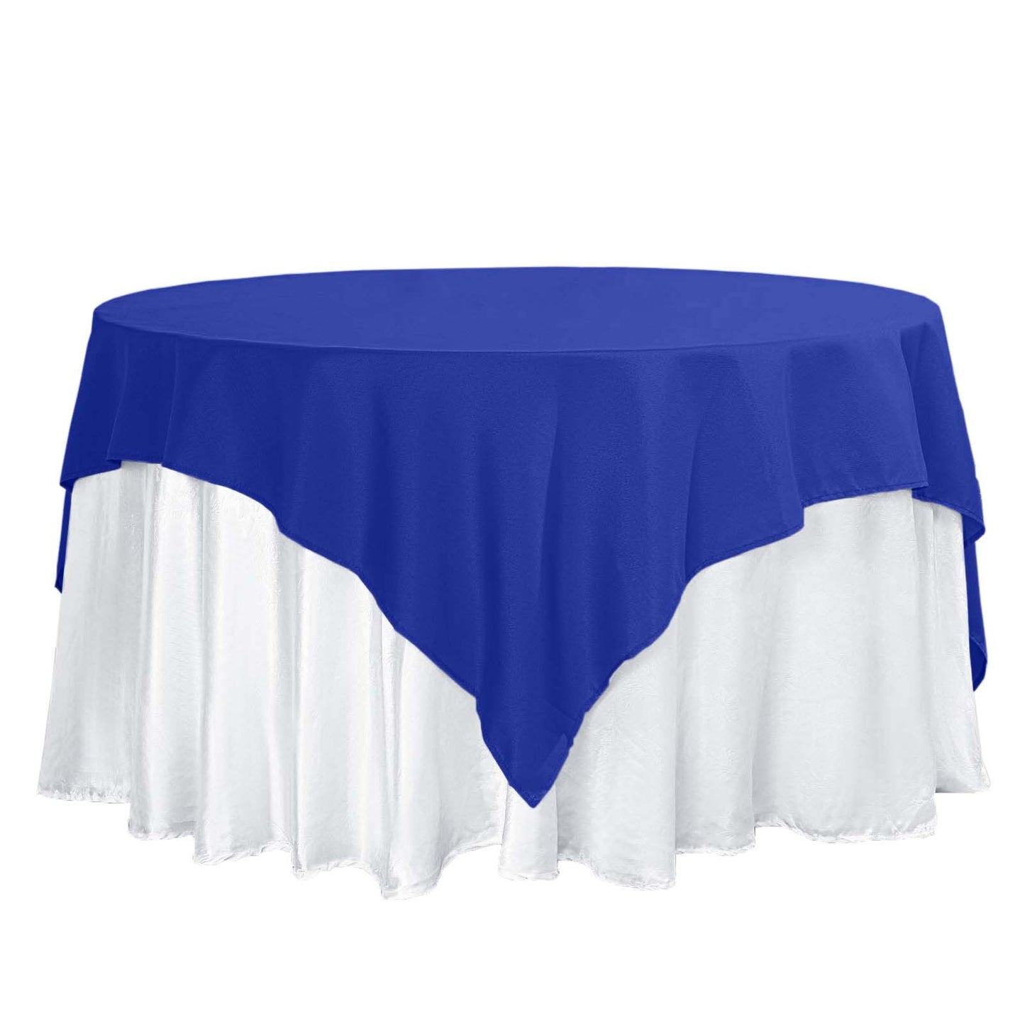 Polyester 70"x70" Table Overlay Square Tablecloth Royal Blue - Wrinkle-Resistant & Durable Table Cover Pro Linens