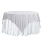 Polyester 70"x70" Table Overlay Square Tablecloth Silver - Wrinkle-Resistant & Durable Table Cover Pro Linens