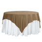 Polyester 70"x70" Table Overlay Square Tablecloth Taupe - Wrinkle-Resistant & Durable Table Cover Pro Linens