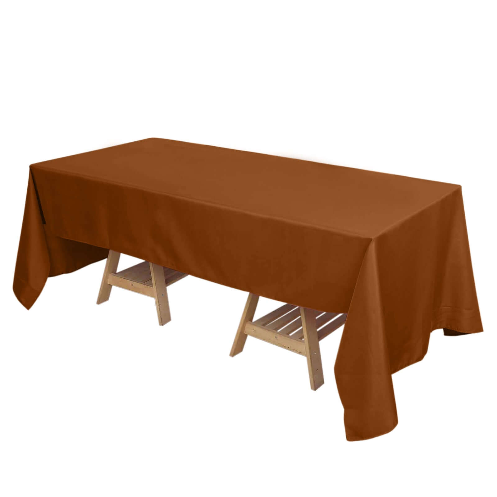 Polyester 72"x120" Rectangle Tablecloth Cinnamon Brown - Durable and Stylish Table Cover Pro Linens