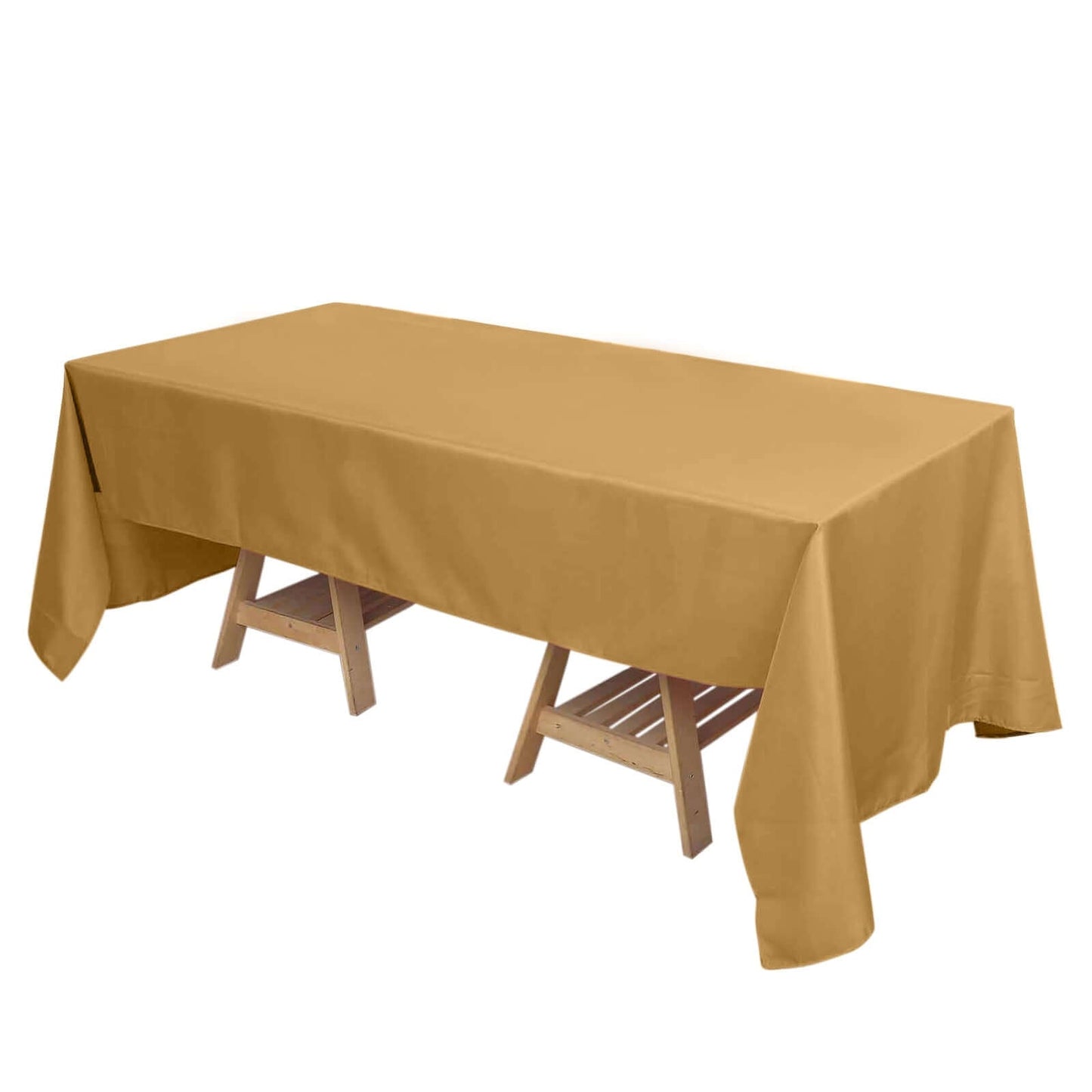 Polyester 72"x120" Rectangle Tablecloth Gold - Durable and Stylish for Events - Pro Linens