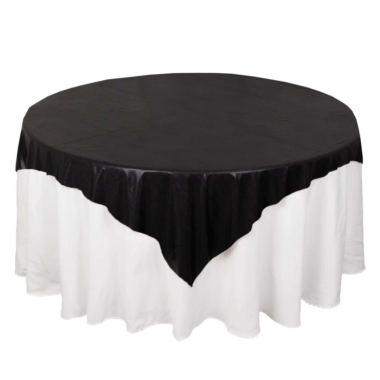 Polyester 72"x72" Table Overlay Square Tablecloth Black - Sequin Dots Wrinkle-Free Table Cover Pro Linens