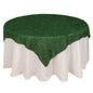 Polyester 72"x72" Table Overlay Square Tablecloth Green - Fringe Shag Table Topper Pro Linens