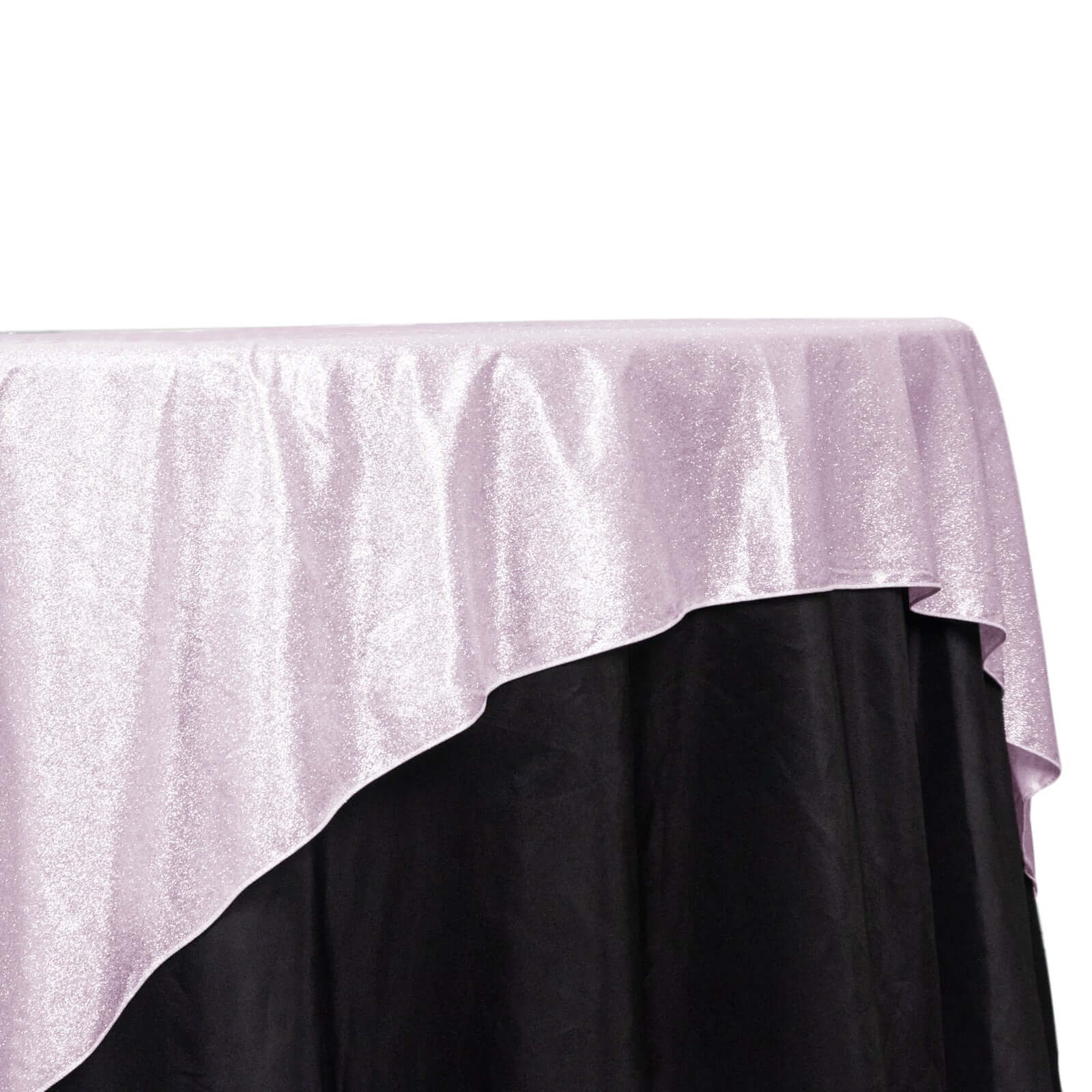 Polyester 72"x72" Table Overlay Square Tablecloth Iridescent - Glitter Sparkle Table Topper Pro Linens