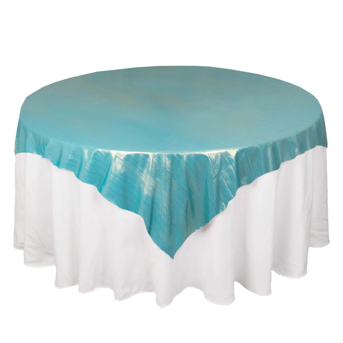 Polyester 72"x72" Table Overlay Square Tablecloth Turquoise - Sequin Dots Wrinkle-Free Table Cover Pro Linens