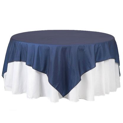 Polyester 85"x85" Table Overlay Dark Blue - Faux Denim Table Topper Pro Linens