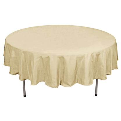 Polyester 90" Round Tablecloth Champagne - Stain & Wrinkle-Resistant Table Cover Pro Linens