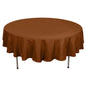 Polyester 90" Round Tablecloth Cinnamon Brown - Stain & Wrinkle-Resistant Table Cover Pro Linens