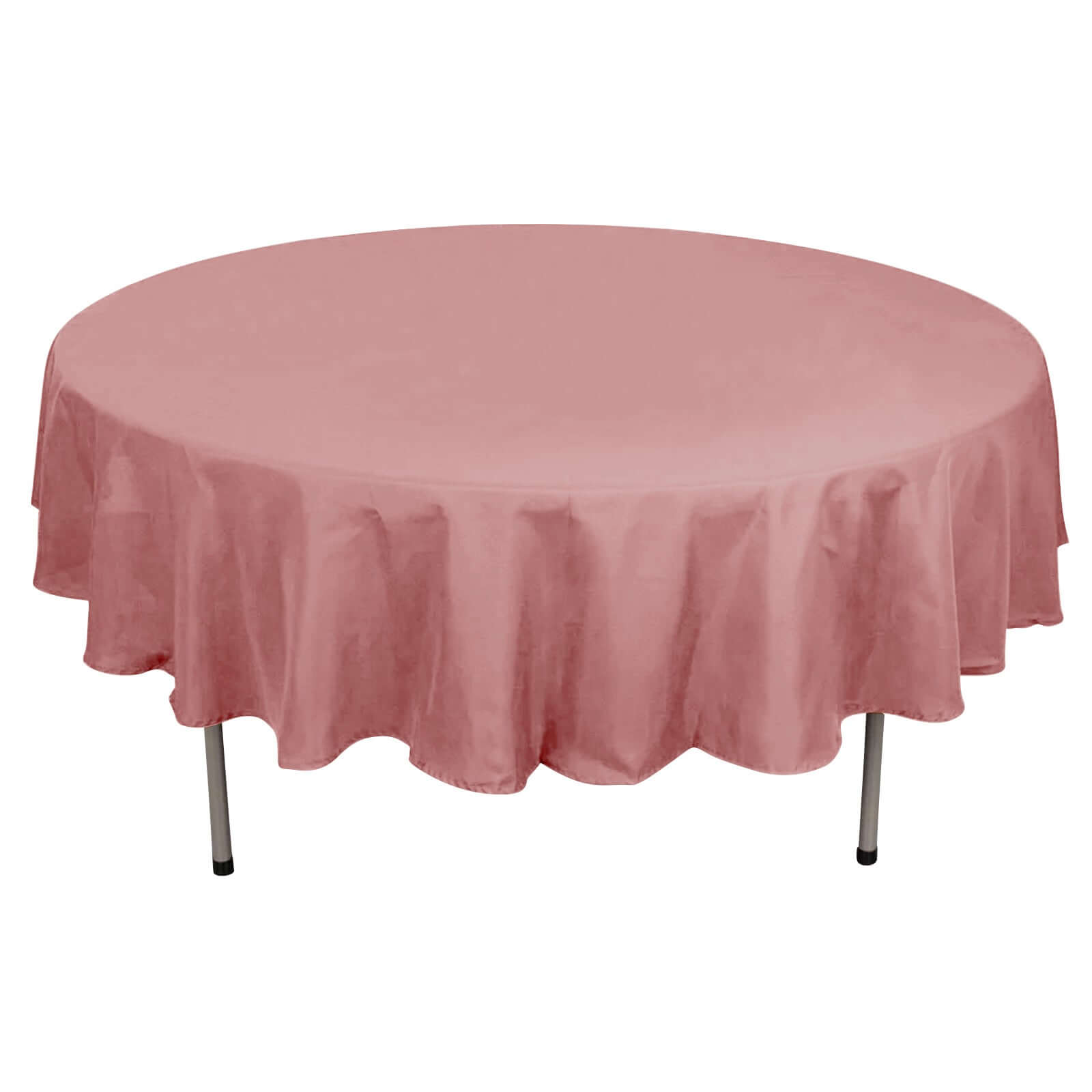 Polyester 90" Round Tablecloth Dusty Rose - Stain & Wrinkle-Resistant Table Cover Pro Linens