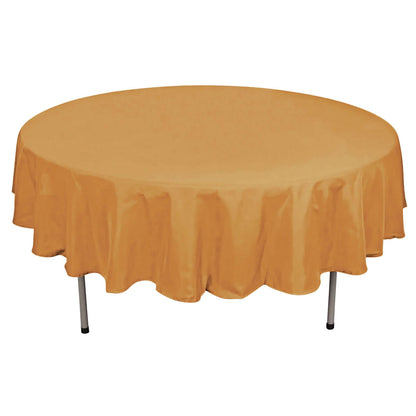 Polyester 90" Round Tablecloth Gold - Stain and Wrinkle-Resistant Table Cover for Party & Gatherings Pro Linens