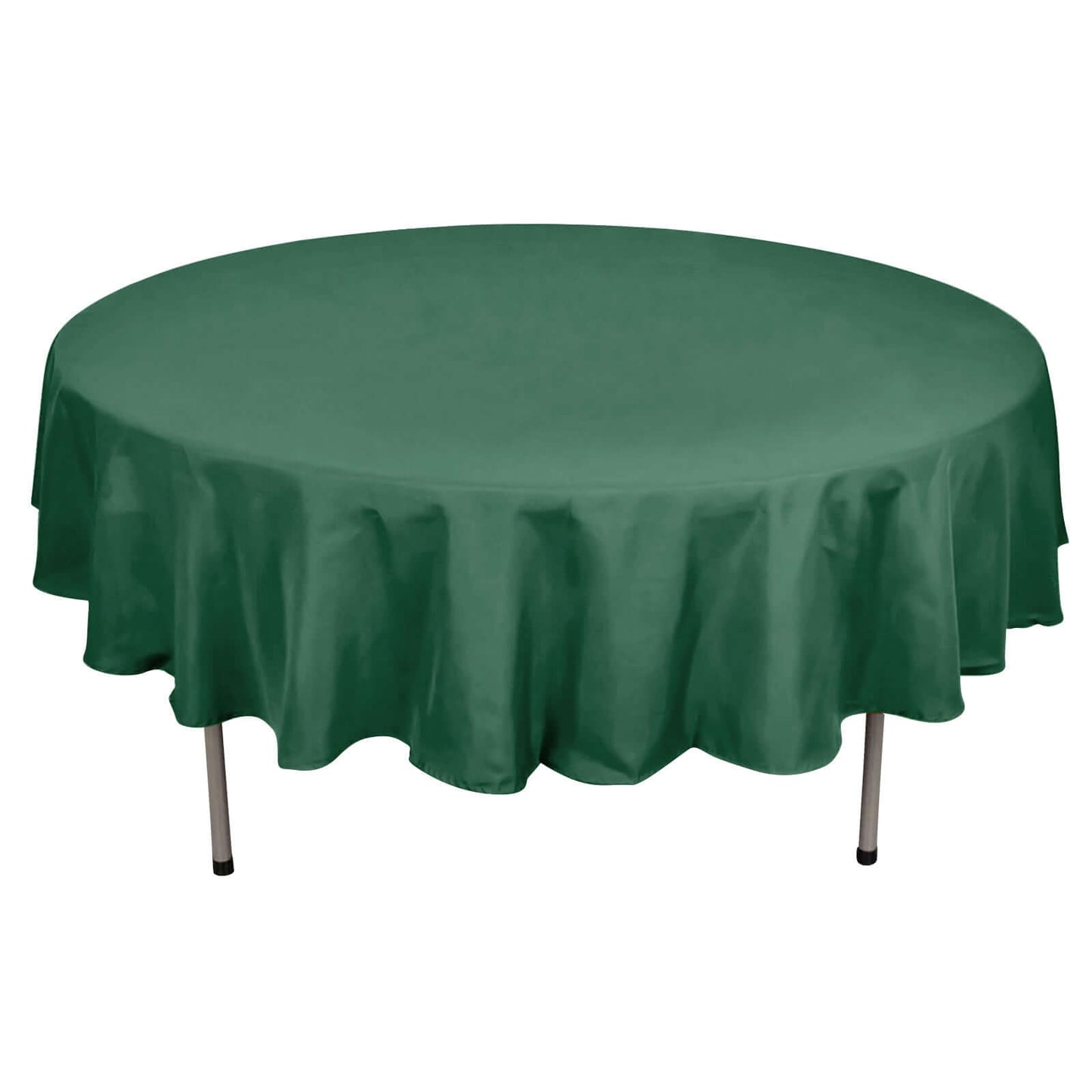 Polyester 90" Round Tablecloth Hunter Emerald Green - Stain & Wrinkle-Resistant Table Cover Pro Linens