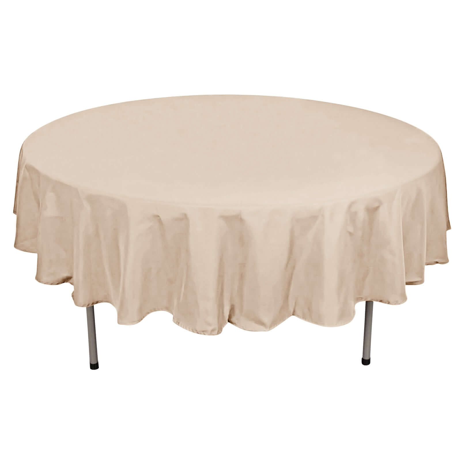 Polyester 90" Round Tablecloth Nude - Stain & Wrinkle-Resistant Table Cover Pro Linens